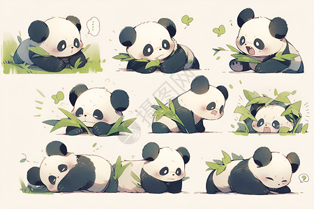 小熊猫简易插图卡通风格的小熊猫插图插画