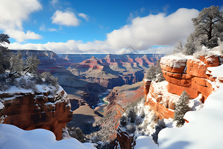 皑皑白雪白雪皑皑的峡谷景观背景