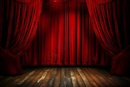 歌剧表演的红色幕布背景
