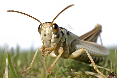 草地上野生的蚱蜢背景图片