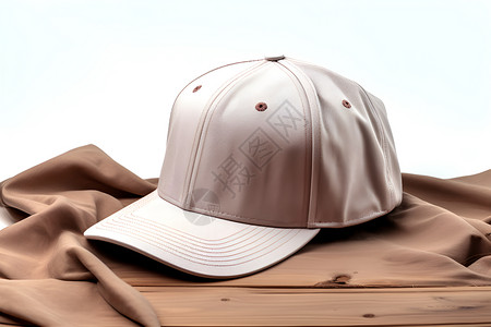 帽子装饰桌子上白色的棒球帽背景