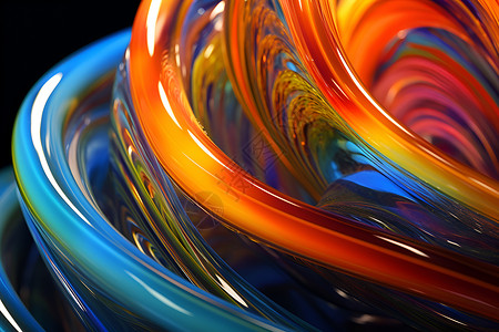 色彩缤纷的流动玻璃液体背景图片