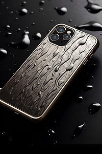 奢华金属质感的手机壳背景图片