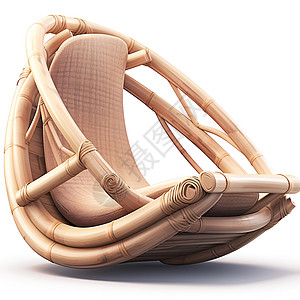 工业设计竹质椅子背景图片