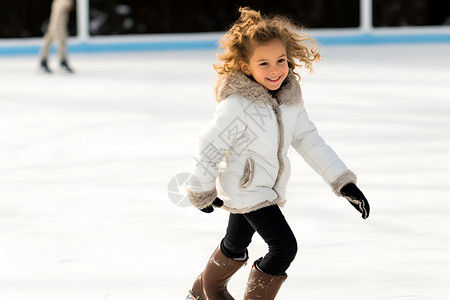 滑冰的小女孩滑冰技巧训练的小女孩背景