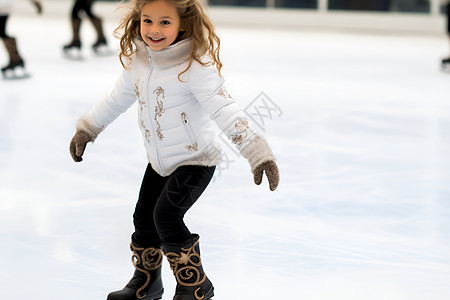 欢乐滑冰的小女孩背景