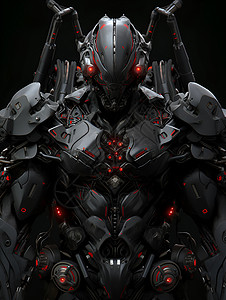 金属质感的机械战士背景图片