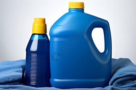 蓝色清洁剂瓶子背景图片