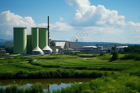 绿色生态工厂背景图片