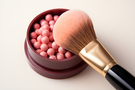 桃色粉色球状化妆品背景