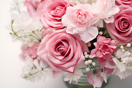 花瓶里的粉色花束背景图片