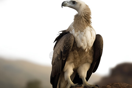 沙漠中一只大型猛禽背景图片