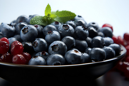 蓝莓与覆盆子背景图片