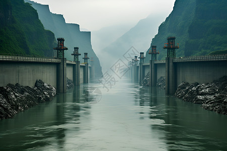 壮观的峡谷大坝背景图片