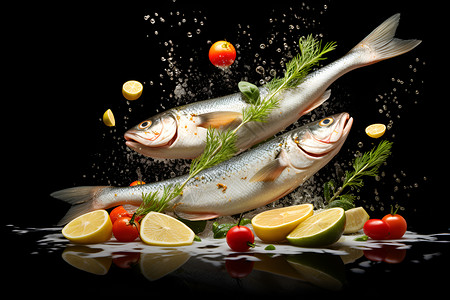 香煎龙利鱼美味的香煎鲈鱼设计图片