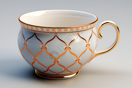金属镶边陶瓷杯背景图片