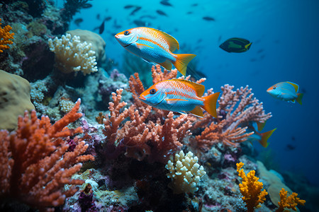 美丽绚烂珊瑚海底世界的绚烂之旅背景