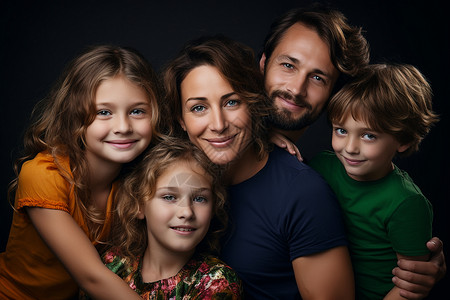 温馨幸福的一家人背景图片