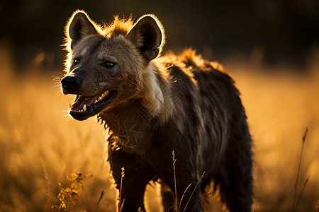 捕食的鬣狗背景图片