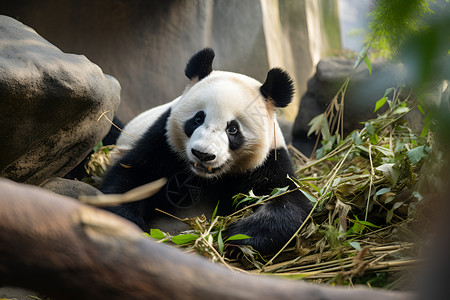 毛茸茸的大熊猫背景图片