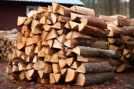 堆放木材户外堆放的木材背景