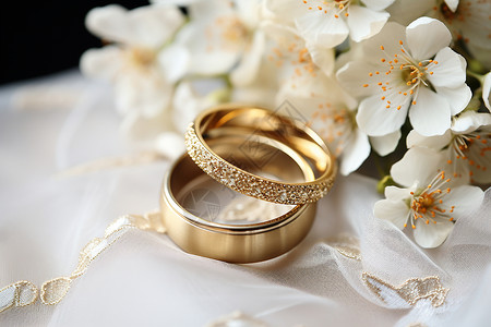 金戒指对戒奢华昂贵的婚礼对戒背景