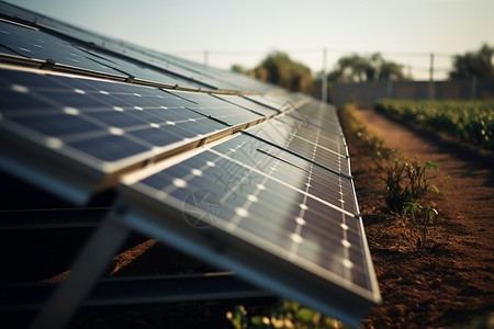 绿色科技的太阳能光伏板背景图片