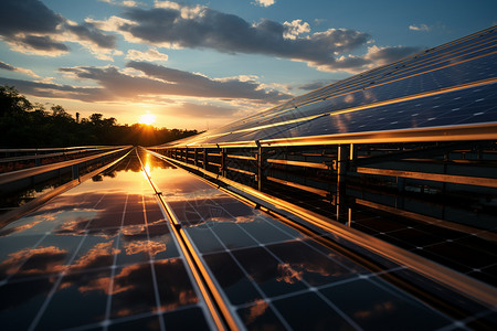 创新科技的太阳能光伏板背景图片