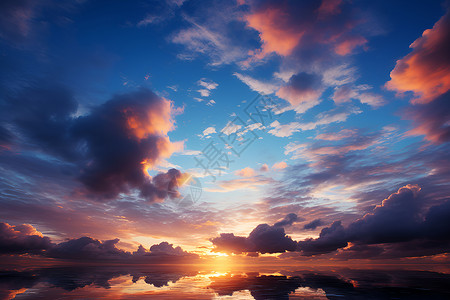 日落美丽的天空背景图片