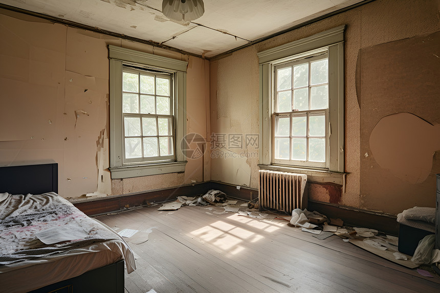 废弃的卧室图片