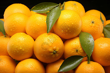 水滴垂挂的橙子背景图片