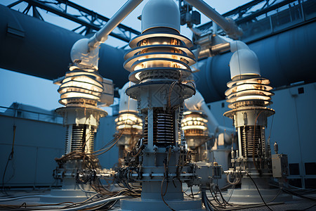高科技机械的变电站背景图片