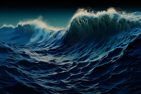 波涛汹涌的海洋背景图片