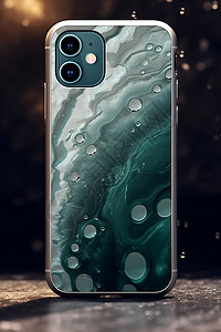 金属质感水波纹主题手机壳背景