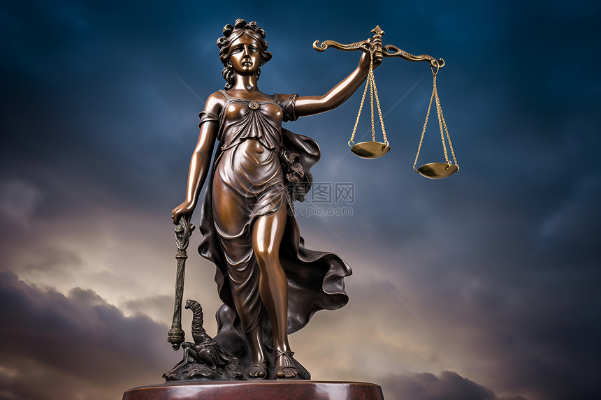 法律女神青铜像图片