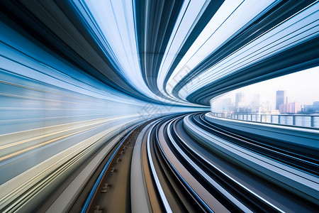 高速运输城市隧道中的高速列车设计图片