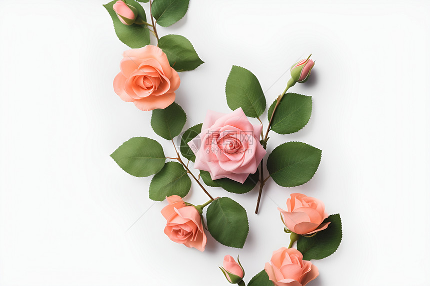 仪式感的粉色玫瑰花朵图片