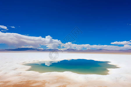 荒漠著名的茶卡盐湖景观背景