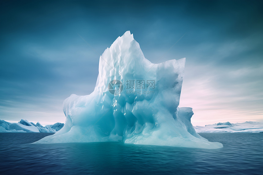 寒冷冬季的冰川景观图片