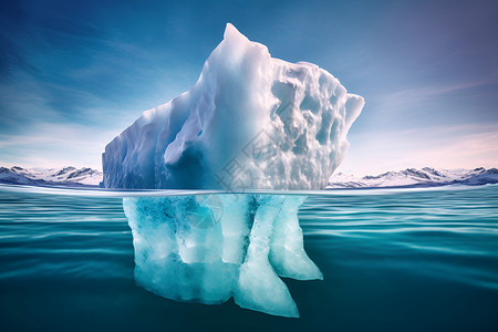 冰海浩渺的湖泊景观背景图片