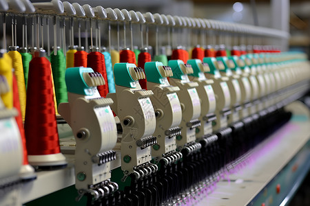 现代机械纺织工厂背景图片
