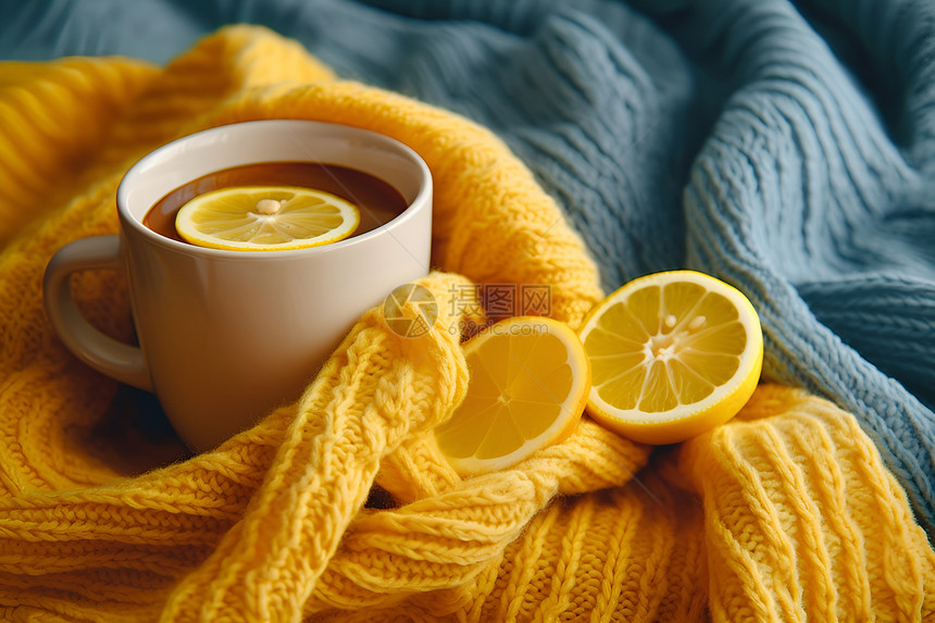 暖心的柠檬茶图片