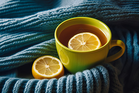 果香四溢的柠檬茶背景图片