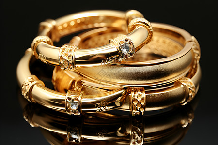 黄金钻石金光闪耀的金戒指背景