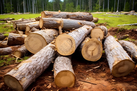 砍伐的木头背景图片
