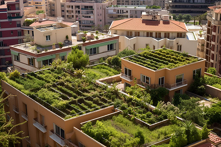 房子屋顶素材城市屋顶花园背景
