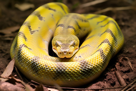 蟒蛇一条黄色的蛇背景