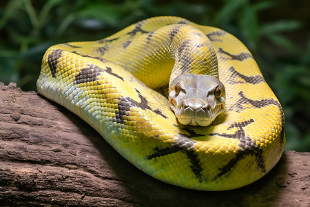 黄色蟒蛇背景图片