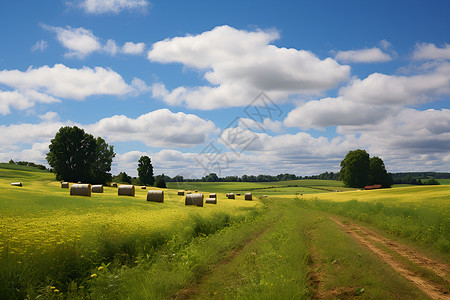 田园绿色景象背景图片