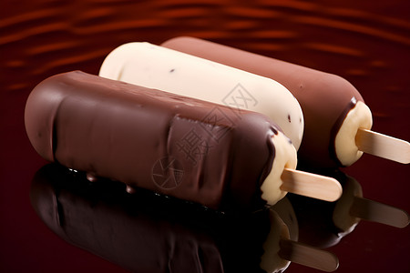 奶香四溢的巧克力冰棍背景图片